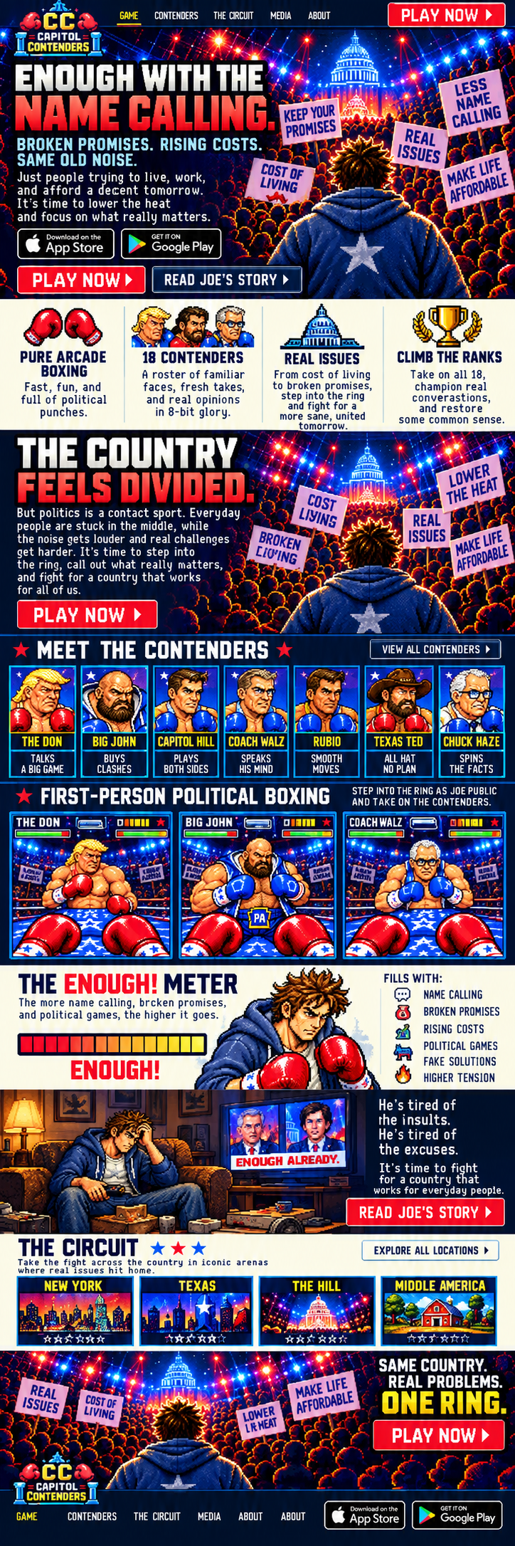 Approved Capitol Contenders homepage design